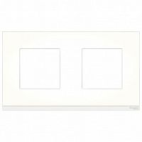 Рамка 2 поста UNICA PURE, горизонтальная, матовое стекло | код. NU600489 | Schneider Electric